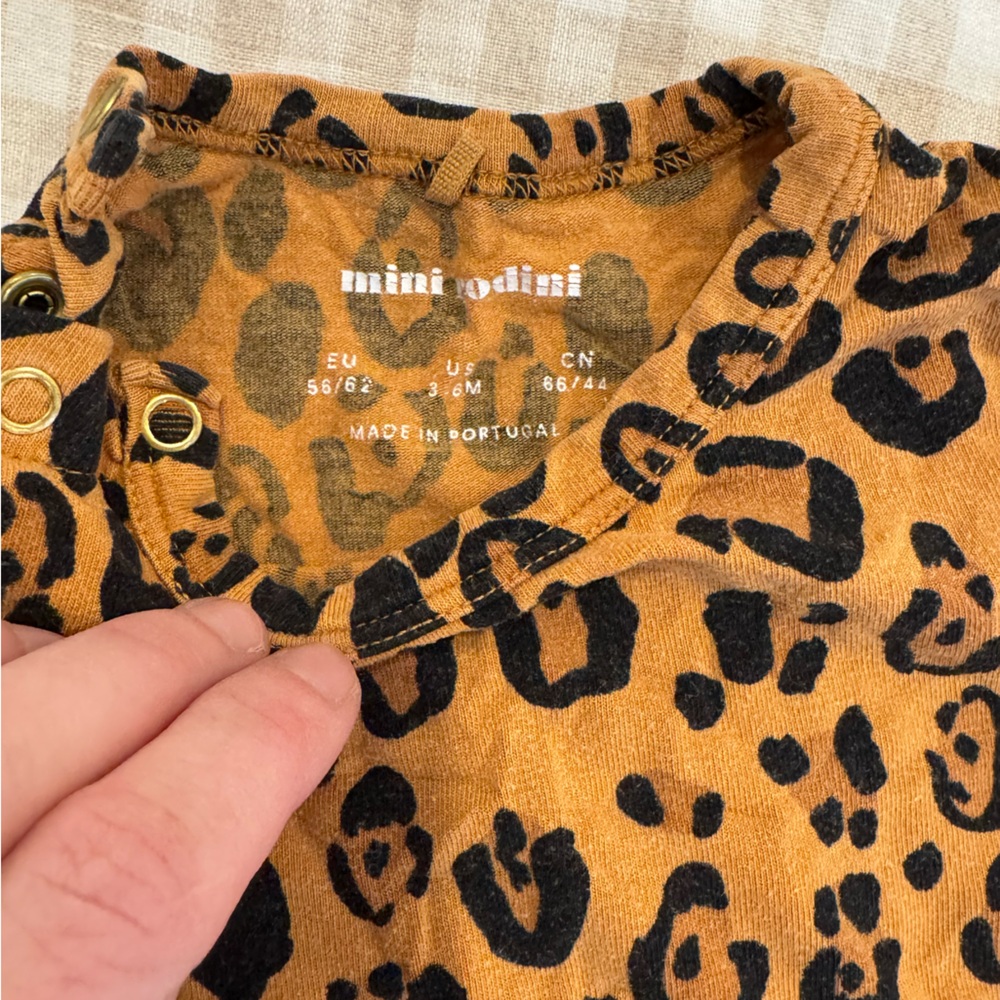 Mini Rodini Brown Leopard Print onesie